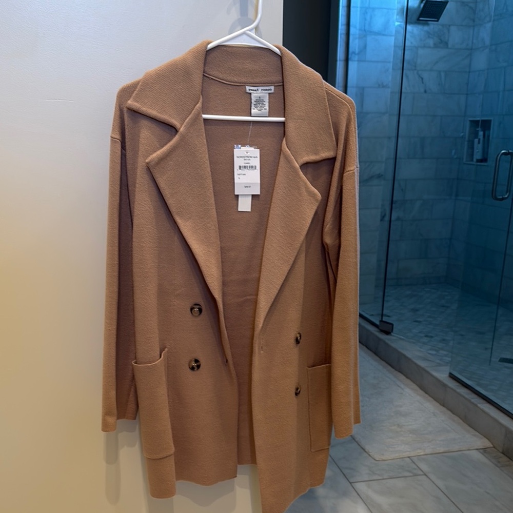 Tan Double-Breasted Women's Coat